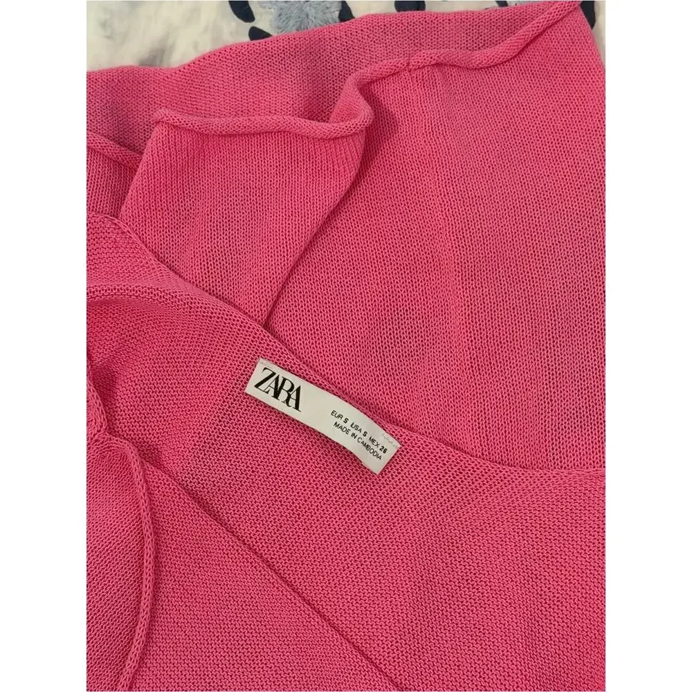 Zara Knit Tank Top in Barbie Pink Women's Casual Summer Top Size Small